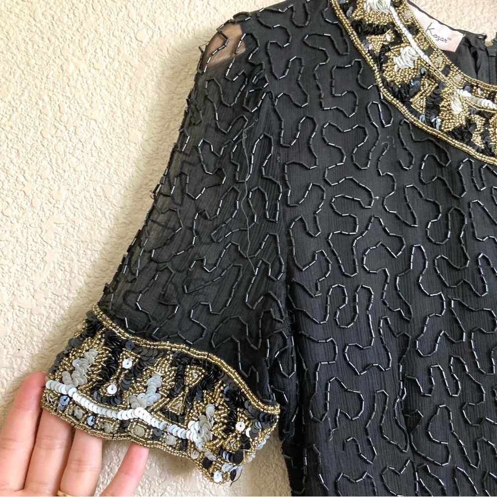 Vintage Lawrence Kazar beaded dress, in excellent condition,